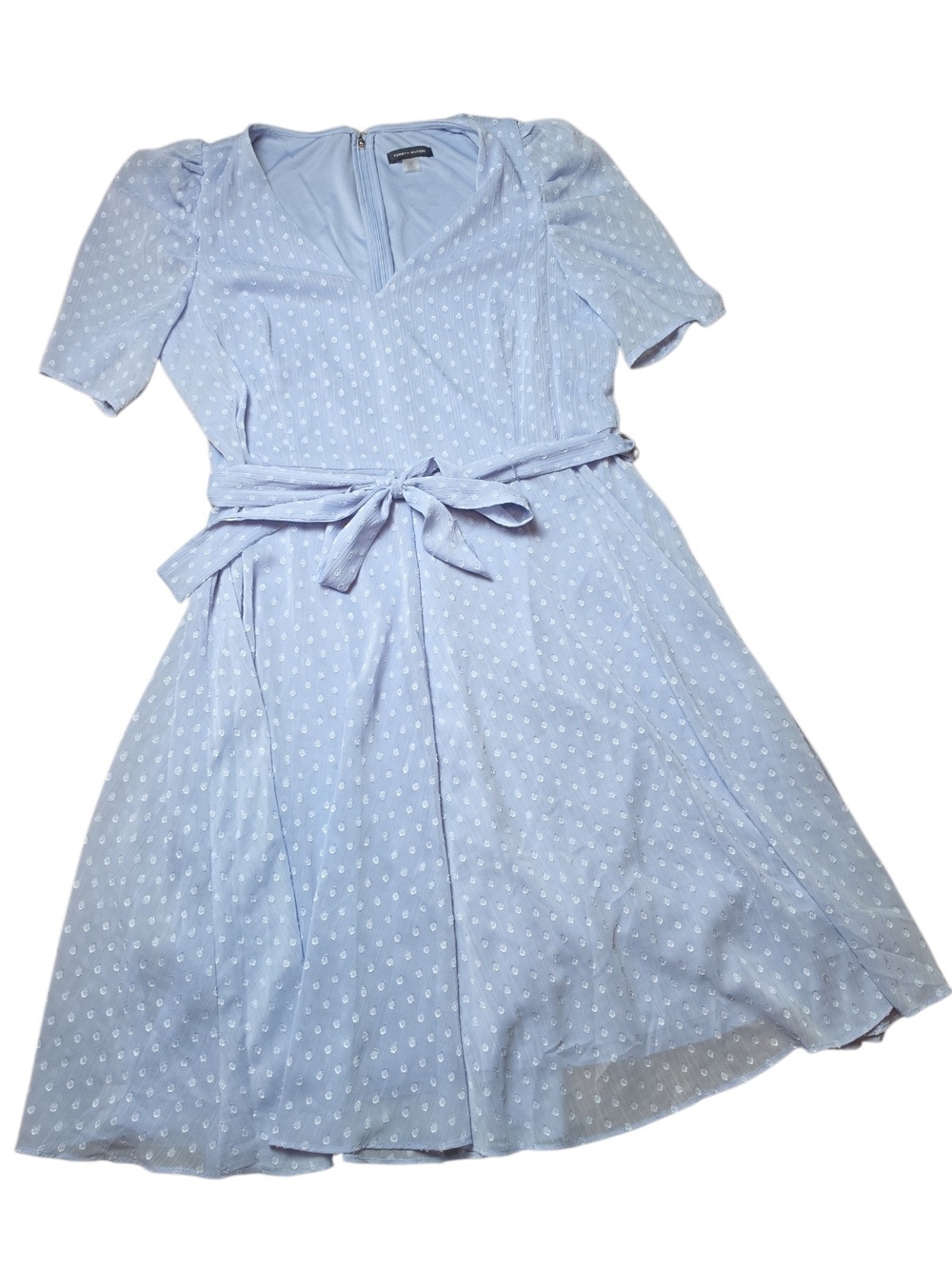 TOMMY HILFIGER | Blue Swiss Dot Fit Flare Disney Bound Cottagecore Dress | 14 - Picture 2 of 9